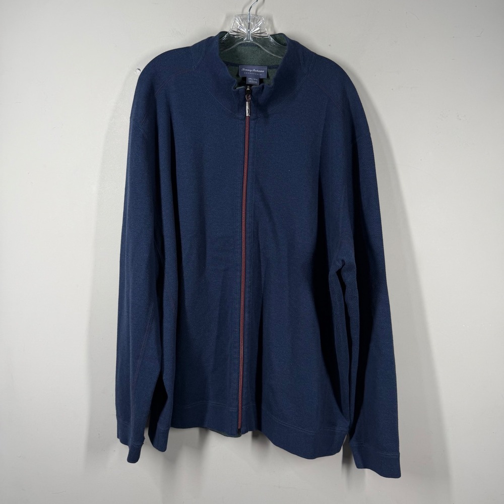 Tommy Bahama Mens Sz 3XL Flipsider Reversible Full Zip Jacket Sweatshirt Navy